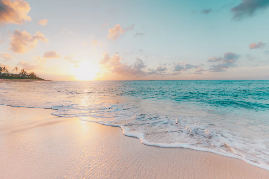 Praia privativa do Pé na Areia ao entardecer